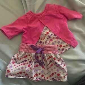 American Girl Doll Sparkle star tee and grey star skirt!